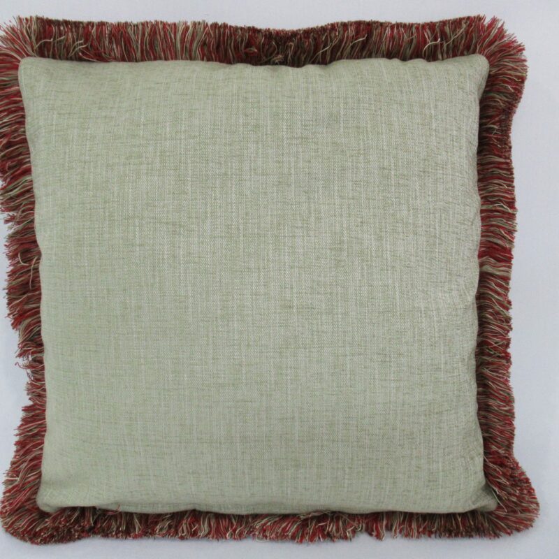 Line and Color Throw Pillow - Light Green With Decorative Fringe